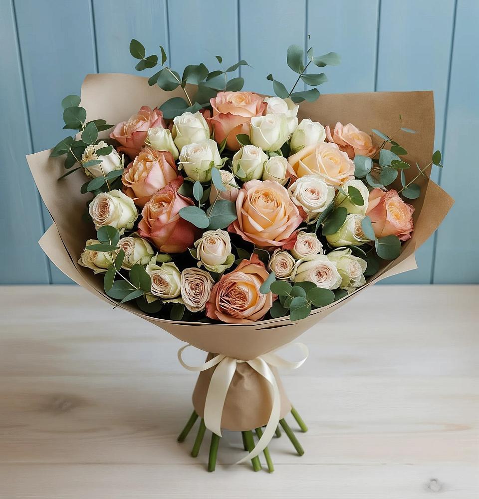 Букет цветов из: Альстромерии и Розы в Волот