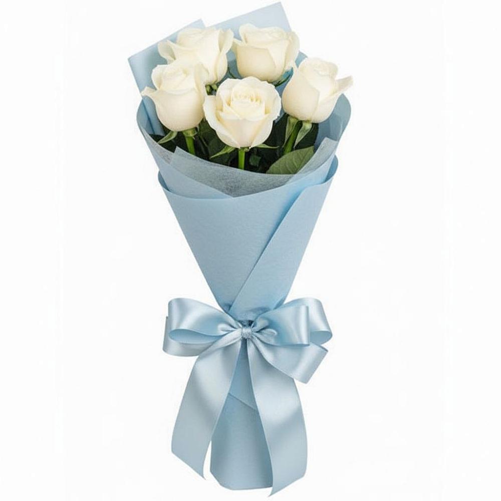 Букет 5 Белых роз Проуд в Волот