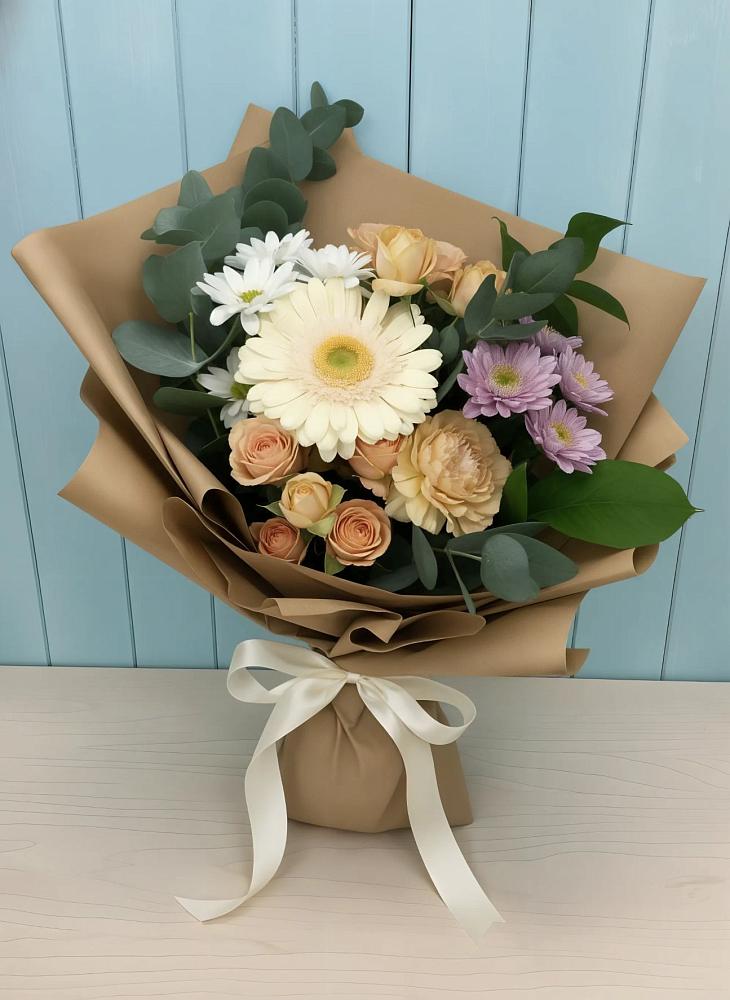Букет цветов из: Герберы и Хризантемы в Волот