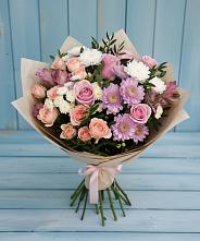 Букет цветов из:  Хризантемы, Розы и Альстромерии в Волот