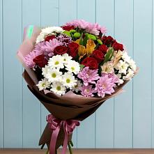 Букет цветов из:  Розы, Хризантемы и Альстромерии в Волот