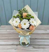 Букет цветов из:  Герберы, Розы и Хризантемы в Волот