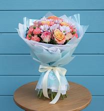 Букет цветов из:  Хризантемы и Розы в Волот