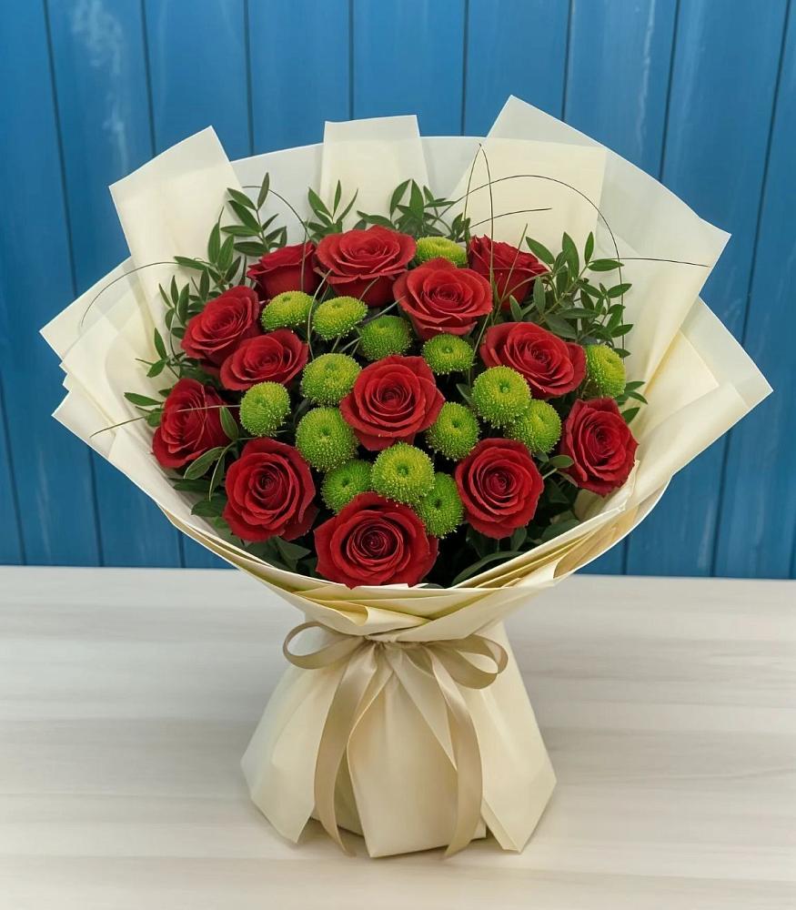 Букет цветов из: Розы и Хризантемы в Волот