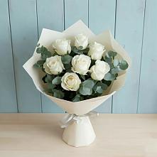 Букет Белые розы в Эвкалипте в Волот